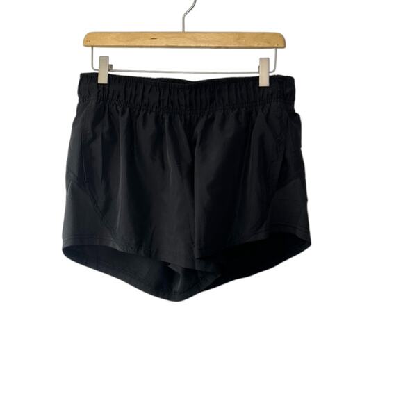 Athletic Works Pull On Elastic Waist Black Athletic Shorts Lined Medium 8/10 Pkt - Picture 1 of 4